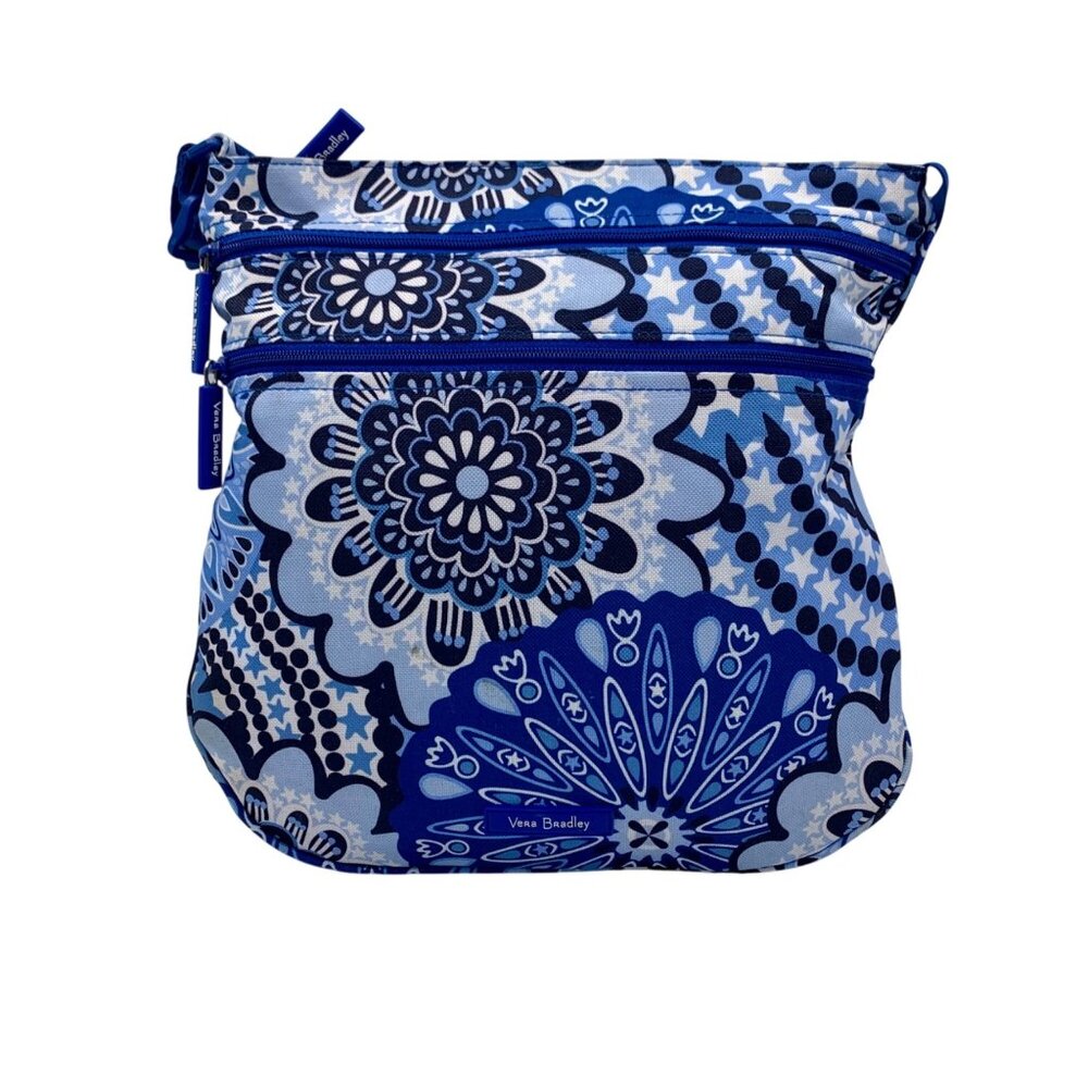 Vera Bradley Blue Fabric Floral Crossbody And Wallet